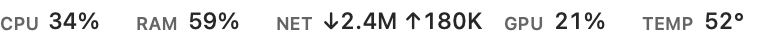 Inline menu bar